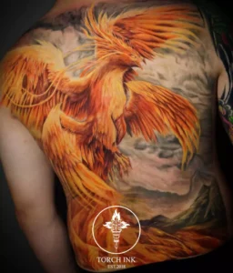 Full back realistic color tattoo by Ha Trung Torch INK
