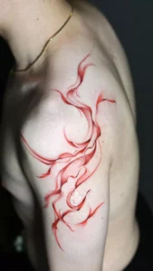 Abstract color tattoo on shoulder by artist Key Bui Torch INK