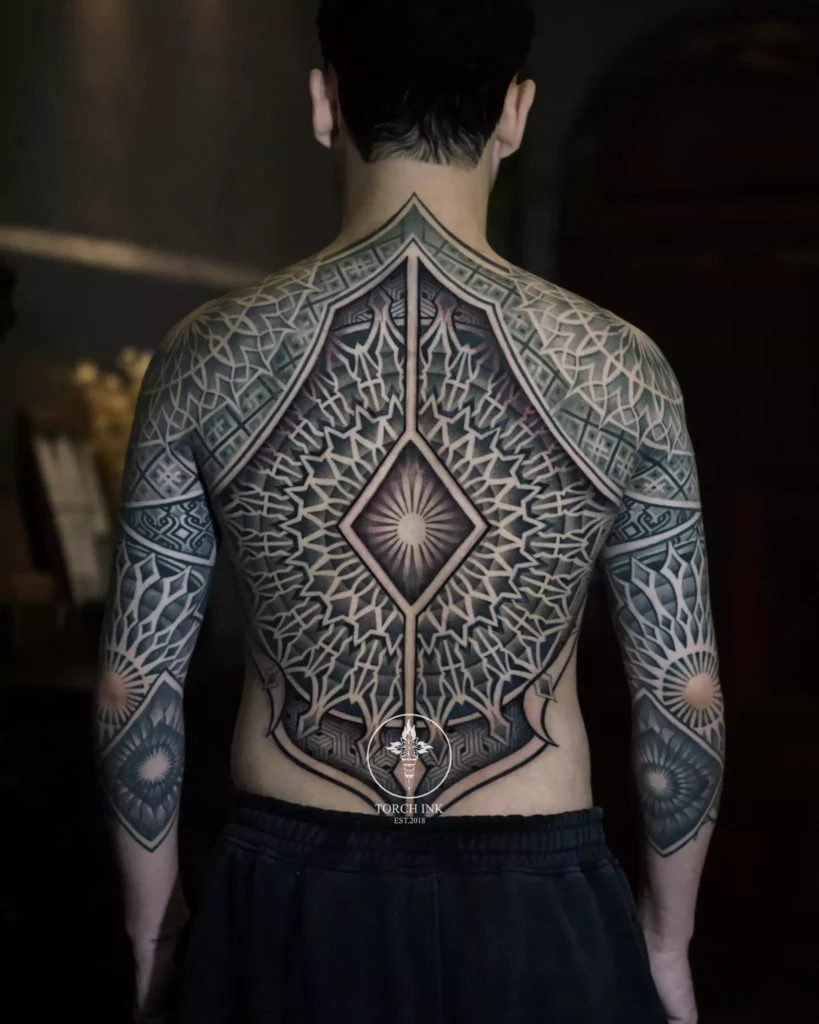Mandala tattoo on back