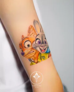 Mini color tattoo carton characters by Truong Vy Torch INK